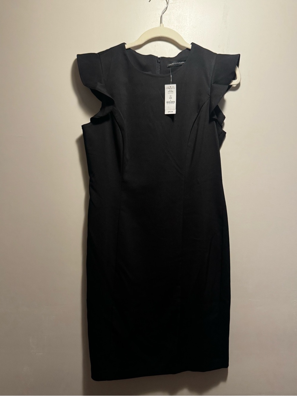 White House Black Market Black Ruffle Sleeve Dress